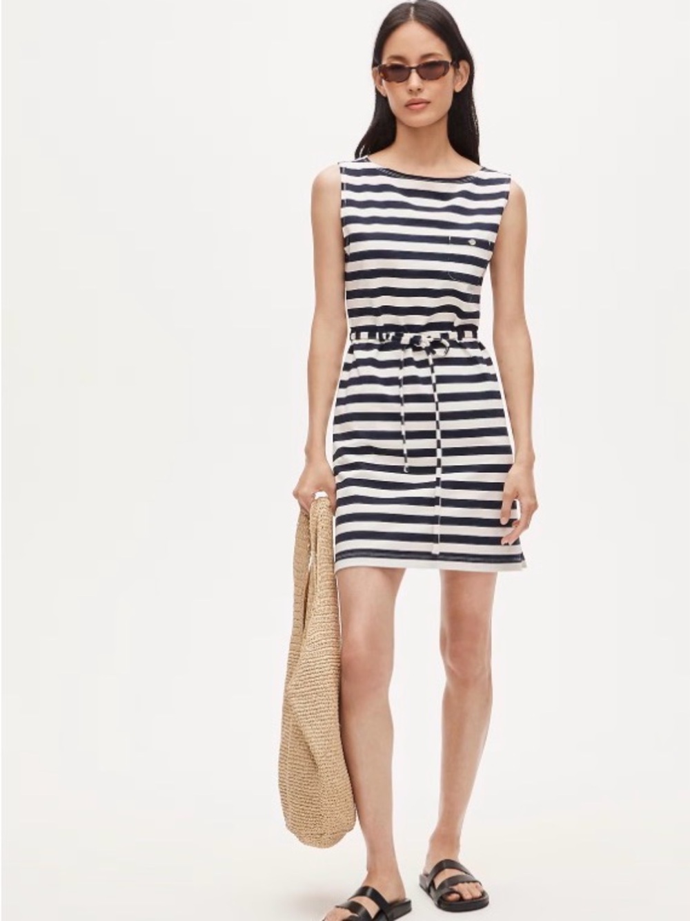 NWT J Crew Vintage Stripe Jersey Mini Dress L